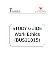 Study Guide - Work Ethics March 18 final.docx