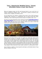 Choose Affordable Hotels in taos New Mexico.pdf