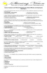 Code of Conduct and Ethical Standards for Public Officials and Employees (R.A. 6713) Examination king post test 2.doc